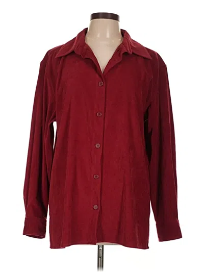 Pre-owned Essentials Long Sleeve Blouse In Burgundy
