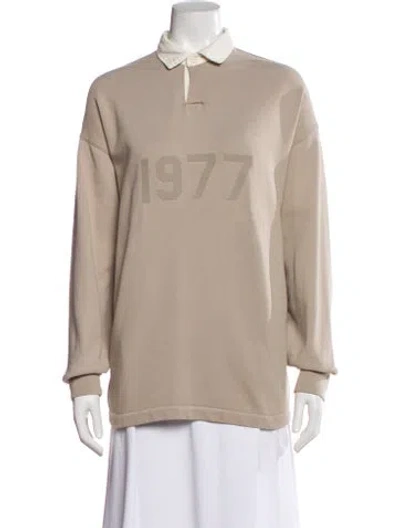 Pre-owned Essentials Long Sleeve Polo In Brown