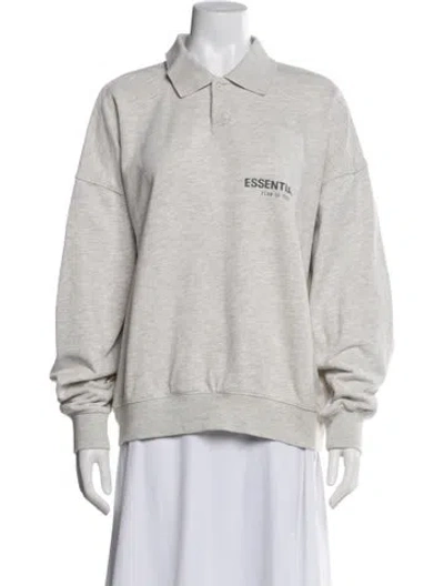 Pre-owned Essentials Long Sleeve Polo In Gray