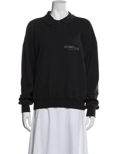 Pre-owned Essentials Long Sleeve Polo In Gray
