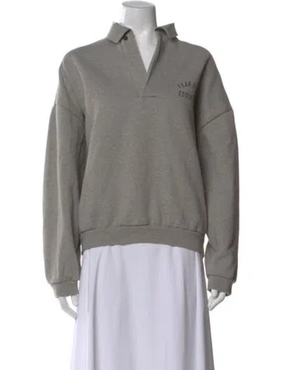Pre-owned Essentials Long Sleeve Polo In Gray