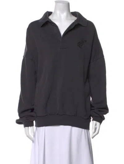 Pre-owned Essentials Long Sleeve Polo In Grey