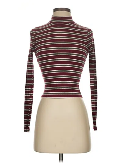 Pre-owned Essentials Long Sleeve Top Burgundy Turtleneck Tops