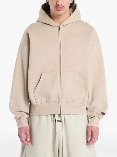 Essentials Long-sleeves Full-zip Hoodie In Brown