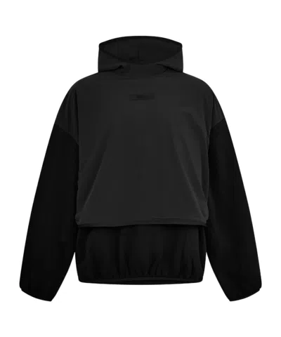 Essentials Long-sleeved Hooded Sweatshirt In Black