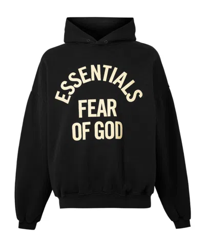 Essentials Long-sleeved Hooded Sweatshirt In Black