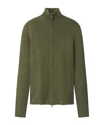 Essentials Long-sleeved Knit Cardigan In Green