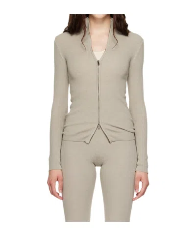 Essentials Long-sleeved Knit Cardigan In Gray