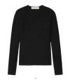 Essentials Black Soft Rib Long Sleeve T-shirt In Black