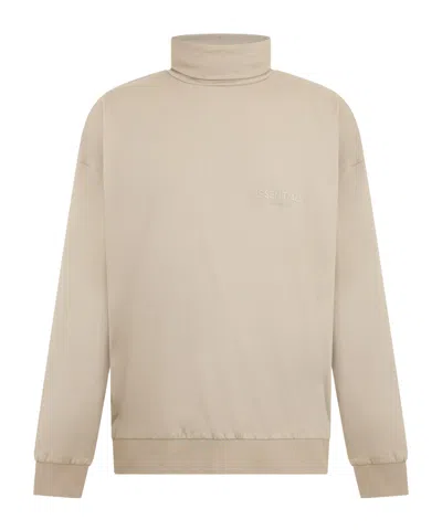 Essentials Long-sleeved Turtleneck Knit Top In Neutral