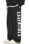 Essentials Letter Plaid Casual Pattern In Vintage Black Plaid