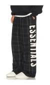 Essentials Letter Plaid Casual Pattern In Black