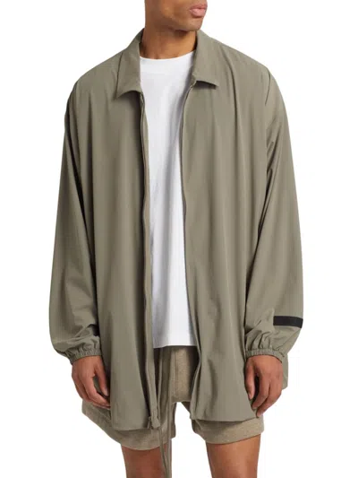 Essentials Men's Oversized Zip-front Overshirt In Green