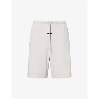 Essentials Mens 90's Logo-print Cotton-jersey Shorts Washed Overcast Xs