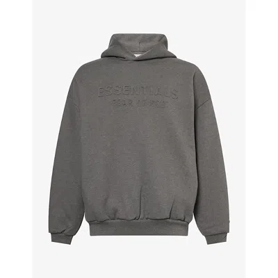 Essentials Mens Ash Heather 90s Logo Cotton-blend Hoodie Xs