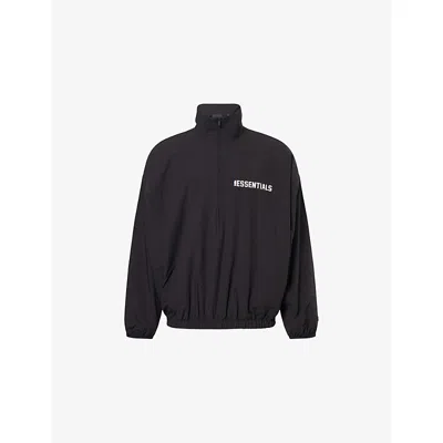 Essentials Mens Black Fog X  X Nba Brand-print High-neck Stretch-woven Track Jacket