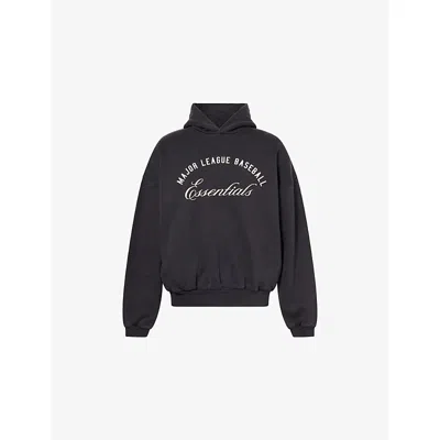 Essentials Mens Black Mlb Sport Text-print Cotton Hoody Xs