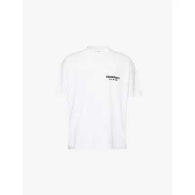 Essentials Mens Bright White Always On Short-sleeve Cotton T-shirt
