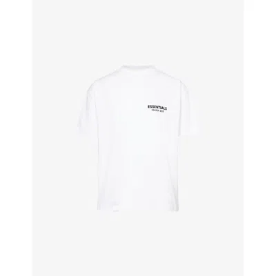 Essentials Mens Logo-embellished Relaxed-fit Cotton T-shirt Bright White Xs