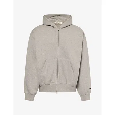 Essentials Mens Classic Zip-up Cotton-blend Hoody Warm Heather Xl In Gray