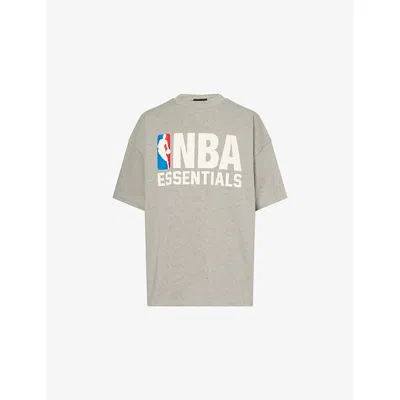 Essentials Mens Fear Of God  Fog X  X Nba 90's Fit Crewneck Cotton-jersey T-shirt In Gray