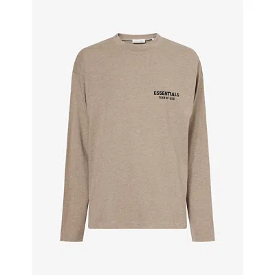 Essentials Mens  Classic Long-sleeve Cotton T-shirt Homestead Heather In Neutral
