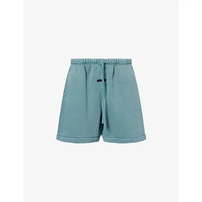 Essentials Mens Faded Coastal Signature Classic Cotton-fleece Track Shorts Xs