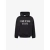 Essentials Mens Jet Black 90s Oversized-fit Cotton-jersey Hoody In Black