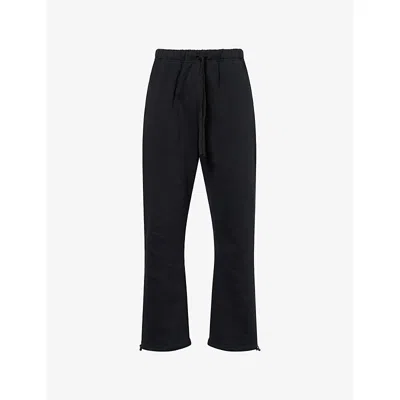 Essentials Mens Fear Of God  Active Trace Relaxed-fit Cotton-blend Jogging Bottoms In Black