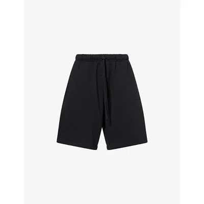 Essentials Mens Fear Of God  Active Trace Relaxed-fit Cotton-blend Track Shorts In Black