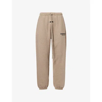 Essentials Mens Homestead Heather Always On Logo-print Cotton-jersey Jogging Bottoms In Brown