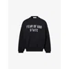 Essentials Mens Jet Black Brand-patch Relaxed-fit Cotton-blend Sweatshirt Xl In Black