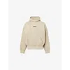 Essentials Mens Abbey Stone Classic Fleece Logo-embellished Cotton-blend Hoody Xs In Neutral