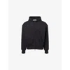 Essentials Mens Jet Black Classic Zipped Cotton-jersey Hoody Xl In Black