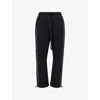 Essentials Mens Jet Black/cloud White Drawstring-cuffs Straight-leg Cotton-blend Jogging Bottoms In Black
