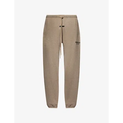 Essentials Mens Drawstring-waist Fleece-lined Cotton-blend Jogging Bottoms Heather Gray