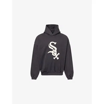 Essentials Mens Black Mlb White Sox Graphic-print Cotton Hoody Xl In Blue