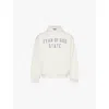 Essentials Off-white Printed Logo Hoodie In Shell