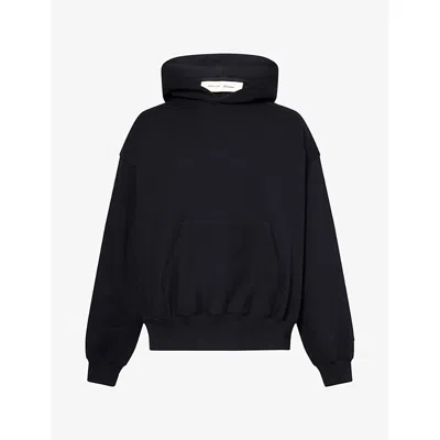 Essentials Mens Fear Of God  Relaxed-fit Logo-print Cotton-blend Hoodie In Black