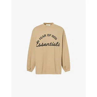 Essentials Mens Fear Of God  Training 90s Long-sleeve Cotton-jersey T-shirt In Nude