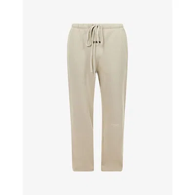 Essentials Mens Abbey Stone Vintage Logo-embellished Cotton-blend Jogging Bottoms In Neutral