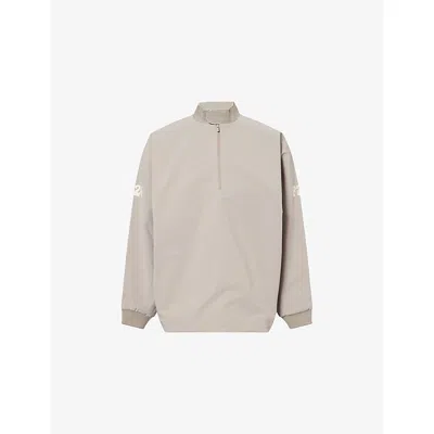 Essentials Mens Half-zip Logo-print Soft-shell Track Jacket Seal