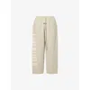 Essentials Mens Heather Stone Classic Fleece Logo-print Cotton-blend Jogging Bottoms Xxs In Neutral