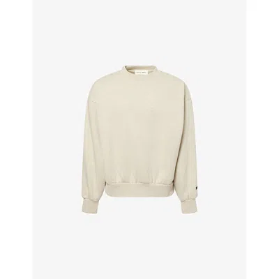 Essentials Mens Heather Stone Classic Logo-embellished Cotton-blend Sweatshirt In Neutral