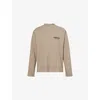 Essentials Mens Homestead Heather Logo-embellished Long-sleeve Cotton T-shirt Xl In Homestead Heather
