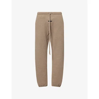 Essentials Mens Homestead Heather Vintage Logo-embellished Cotton-blend Jogging Bottoms Xl In Brown