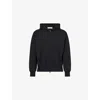 Essentials Mens Jet Black Classic Zipped Cotton-jersey Hoody Xl In Jet Black