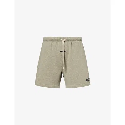 Essentials Mens Logo-print Classic Cotton Shorts Washed Seal Heather Xl
