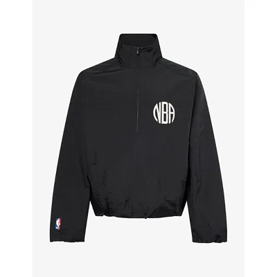 Essentials Mens Nba Embroidered Shell Jacket Black