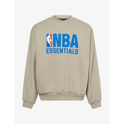 Essentials Mens Nba  Logo-print Cotton Blend Sweatshirt Seal Heather